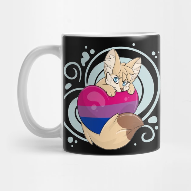 Bi Flag Heart Fennec Fox by Fennekfuchs